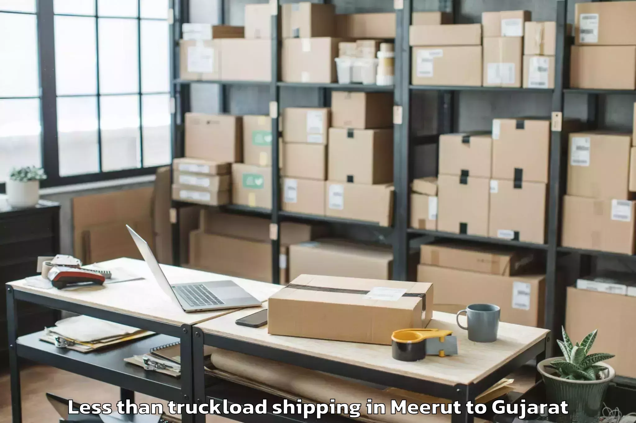 Easy Meerut to Jamjodhpur Less Than Truckload Shipping Booking